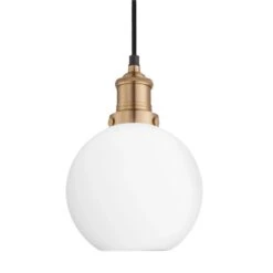 Brooklyn Opal Glass Globe Pendant Light - 7 Inch
