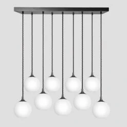 Chelsea Opal Glass Globe 9 Wire Cluster Lights - 7 Inch - White