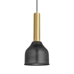 Sleek Cylinder Cone Pendant Light - 7 Inch - Pewter