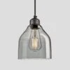 Orlando Tinted Glass Cone Pendant - 6 Inch - Smoke Grey -Lumi Home Shop 7 Inch Pendant Tinted Glass Smoke Grey Cone Pewter Orlando OR TGL CP6 SG PH Lit
