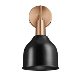 Sleek Cone Wall Light - 7 Inch - Black -Lumi Home Shop 7 Inch WallLight Black Industville Lighting Cone CopperHolder Sleek SL CWL7 BK CH