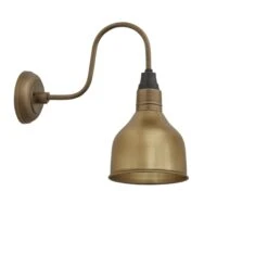 Swan Neck Cone Wall Light - 7 Inch - Brass