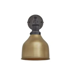 Brooklyn Cone Wall Light - 7 Inch - Brass 16 Brooklyn Cone Wall Light - 7 Inch - Brass -Lumi Home Shop 7 Inch WallLight Brass Industville Lighting Cone PewterHolder Brooklyn BR CWL7 B PH Lit
