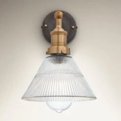 Brooklyn Glass Funnel Wall Light - 7 Inch