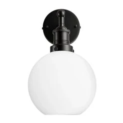 Brooklyn Opal Glass Globe Wall Light - 7 Inch