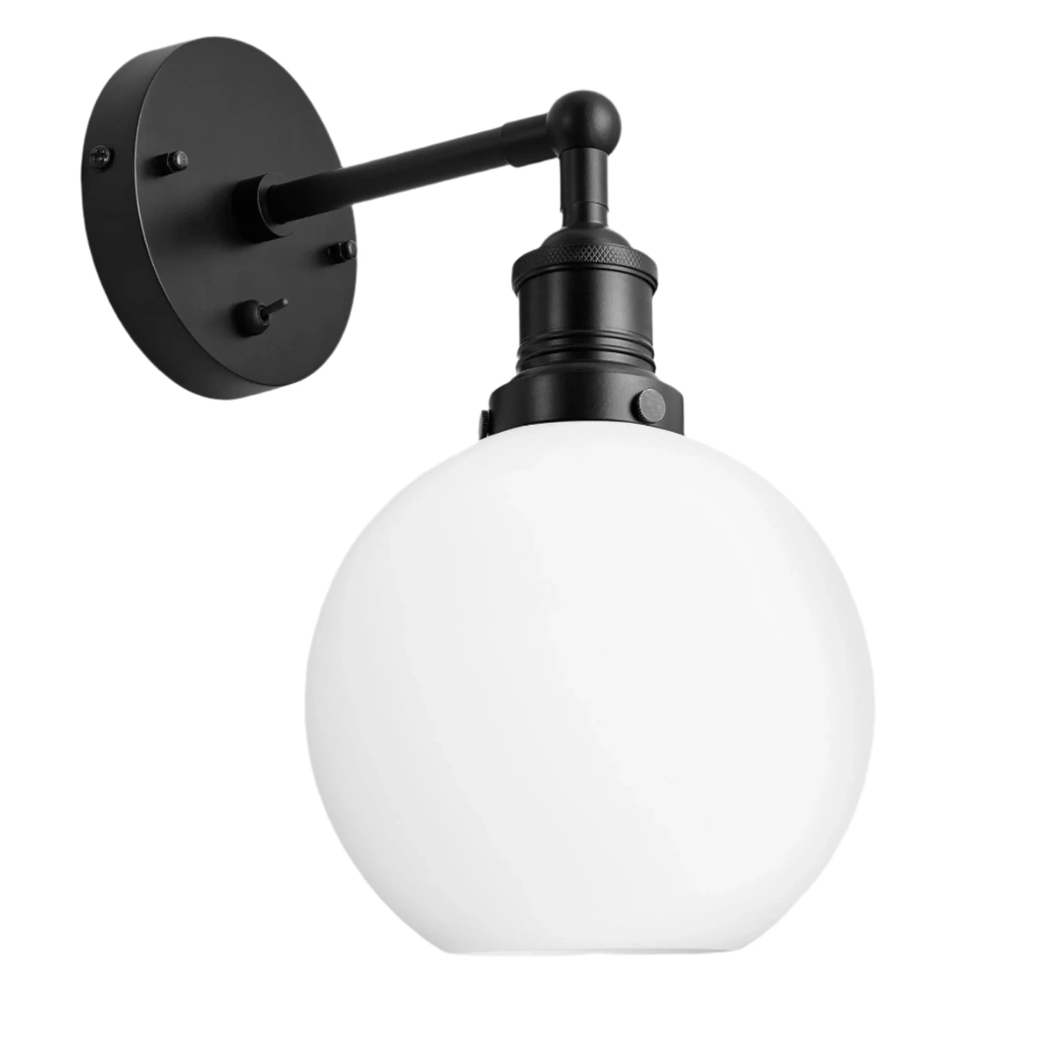 Brooklyn Opal Glass Globe Wall Light - 7 Inch 4 Brooklyn Opal Glass Globe Wall Light - 7 Inch - Image 2