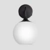 Chelsea Opal Glass Globe Wall Light - 7 Inch - White -Lumi Home Shop 7 Inch WallLight OpalGlass Industville Lighting Globe BlackHolder Chlesea CH OGL GLWL7 W BKH