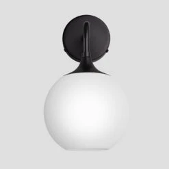Chelsea Opal Glass Globe Wall Light - 7 Inch - White