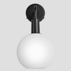 Sleek Opal Glass Globe Wall Light - 7 Inch