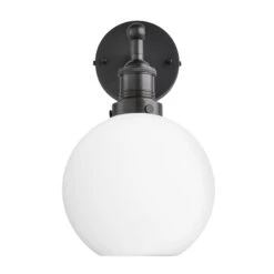 Brooklyn Opal Glass Globe Wall Light - 7 Inch 19 Brooklyn Opal Glass Globe Wall Light - 7 Inch -Lumi Home Shop 7 Inch WallLight OpalGlass Industville Lighting Globe PewterHolder Brooklyn BR OGL GLWL7 W PH