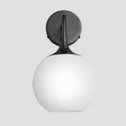 Chelsea Opal Glass Globe Wall Light - 7 Inch - White 19 Chelsea Opal Glass Globe Wall Light - 7 Inch - White -Lumi Home Shop 7 Inch WallLight OpalGlass Industville Lighting Globe PewterHolder Chlesea CH OGL GLWL7 W PH