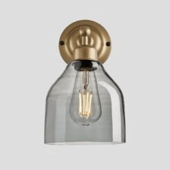 Orlando Tinted Glass Cone Wall Light - 6 Inch - Smoke Grey 8 Orlando Tinted Glass Cone Wall Light - 6 Inch - Smoke Grey -Lumi Home Shop 7 Inch Wall Light Tinted Glass Smoke Grey Cone Brass Orlando OR TGL CWL6 SG BH Lit SO