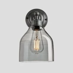 Orlando Tinted Glass Cone Wall Light - 6 Inch - Smoke Grey