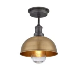 Brooklyn Outdoor & Bathroom Dome Flush Mount - 8 Inch - Brass