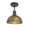 Brooklyn Dome Flush Mount - 8 Inch - Brass 2 Brooklyn Dome Flush Mount - 8 Inch - Brass -Lumi Home Shop 8 Inch FlushMount Brass Industville Lighting Dome PewterHolder Brooklyn BR DFM8 B PH