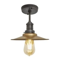 Brooklyn Flat Flush Mount - 8 Inch - Brass