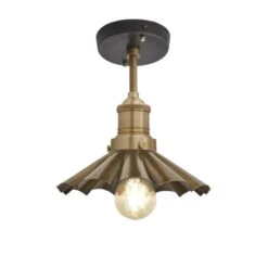 Brooklyn Umbrella Flush Mount - 8 Inch - Brass 6 Brooklyn Umbrella Flush Mount - 8 Inch - Brass -Lumi Home Shop 8 Inch FlushMount Brass Industville Lighting Umbrella BrassHolder Brooklyn BR UFM8 B BH