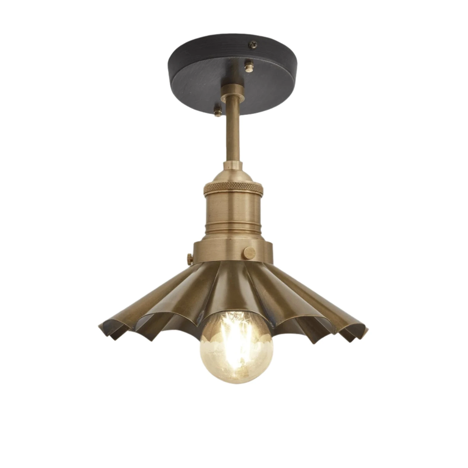Brooklyn Umbrella Flush Mount - 8 Inch - Brass 4 Brooklyn Umbrella Flush Mount - 8 Inch - Brass - Image 2