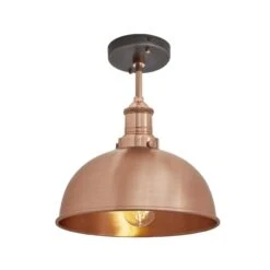 Brooklyn Dome Flush Mount - 8 Inch - Copper