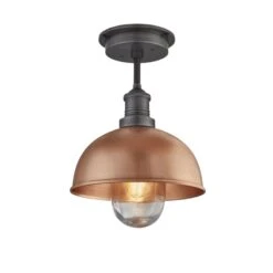 Brooklyn Outdoor & Bathroom Dome Flush Mount - 8 Inch - Copper