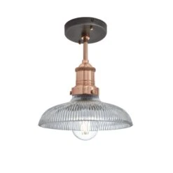 Brooklyn Glass Dome Flush Mount - 8 Inch 13 Brooklyn Glass Dome Flush Mount - 8 Inch -Lumi Home Shop 8 Inch FlushMount Glass Industville Lighting Dome CopperHolder Brooklyn BR GLDFM8 CH