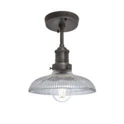 Brooklyn Glass Dome Flush Mount - 8 Inch 12 Brooklyn Glass Dome Flush Mount - 8 Inch -Lumi Home Shop 8 Inch FlushMount Glass Industville Lighting Dome PewterHolder Brooklyn BR GLDFM8 PH