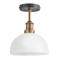 Brooklyn Opal Glass Dome Flush Mount Light - 8 Inch