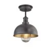 Brooklyn Outdoor & Bathroom Dome Flush Mount - 8 Inch - Pewter & Brass -Lumi Home Shop 8 Inch FlushMount Pewter Brass Industville Lighting Dome PewterHolder Brooklyn IP65 BR IP65 DFM8 BP PH