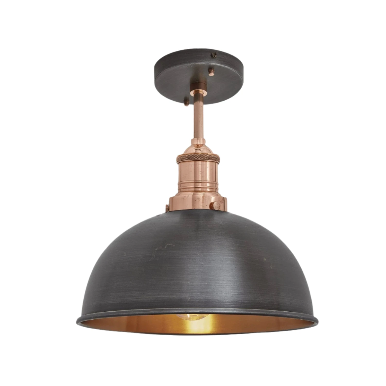 Brooklyn Dome Flush Mount - 8 Inch - Pewter & Copper 3 Brooklyn Dome Flush Mount - 8 Inch - Pewter & Copper