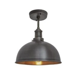 Brooklyn Dome Flush Mount - 8 Inch - Pewter & Copper 5 Brooklyn Dome Flush Mount - 8 Inch - Pewter & Copper -Lumi Home Shop 8 Inch FlushMount Pewter Copper Industville Lighting Dome Pewter Holder Brooklyn BR DFM8 CP PH