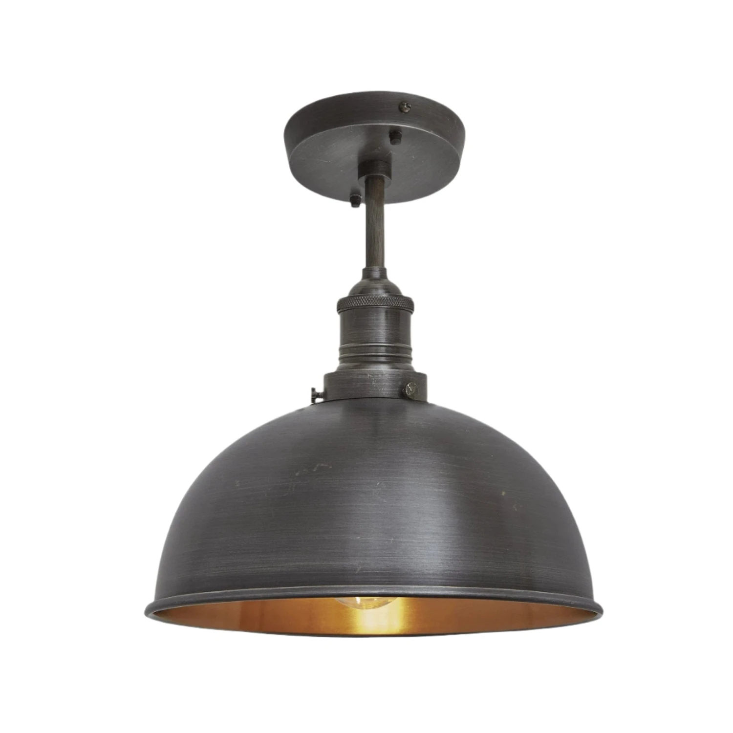 Brooklyn Dome Flush Mount - 8 Inch - Pewter & Copper 4 Brooklyn Dome Flush Mount - 8 Inch - Pewter & Copper - Image 2