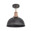 Brooklyn Dome Flush Mount - 8 Inch - Pewter 2 Brooklyn Dome Flush Mount - 8 Inch - Pewter -Lumi Home Shop 8 Inch FlushMount Pewter Industville Lighting Dome CopperHolder Brooklyn BR DFM8 P CH