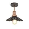 Brooklyn Umbrella Flush Mount - 8 Inch - Pewter -Lumi Home Shop 8 Inch FlushMount Pewter Industville Lighting Umbrella CopperHolder Brooklyn BR UFM8 P CH