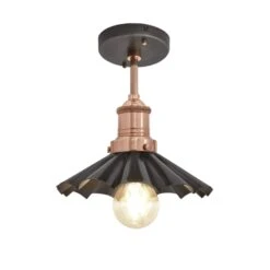 Brooklyn Umbrella Flush Mount - 8 Inch - Pewter