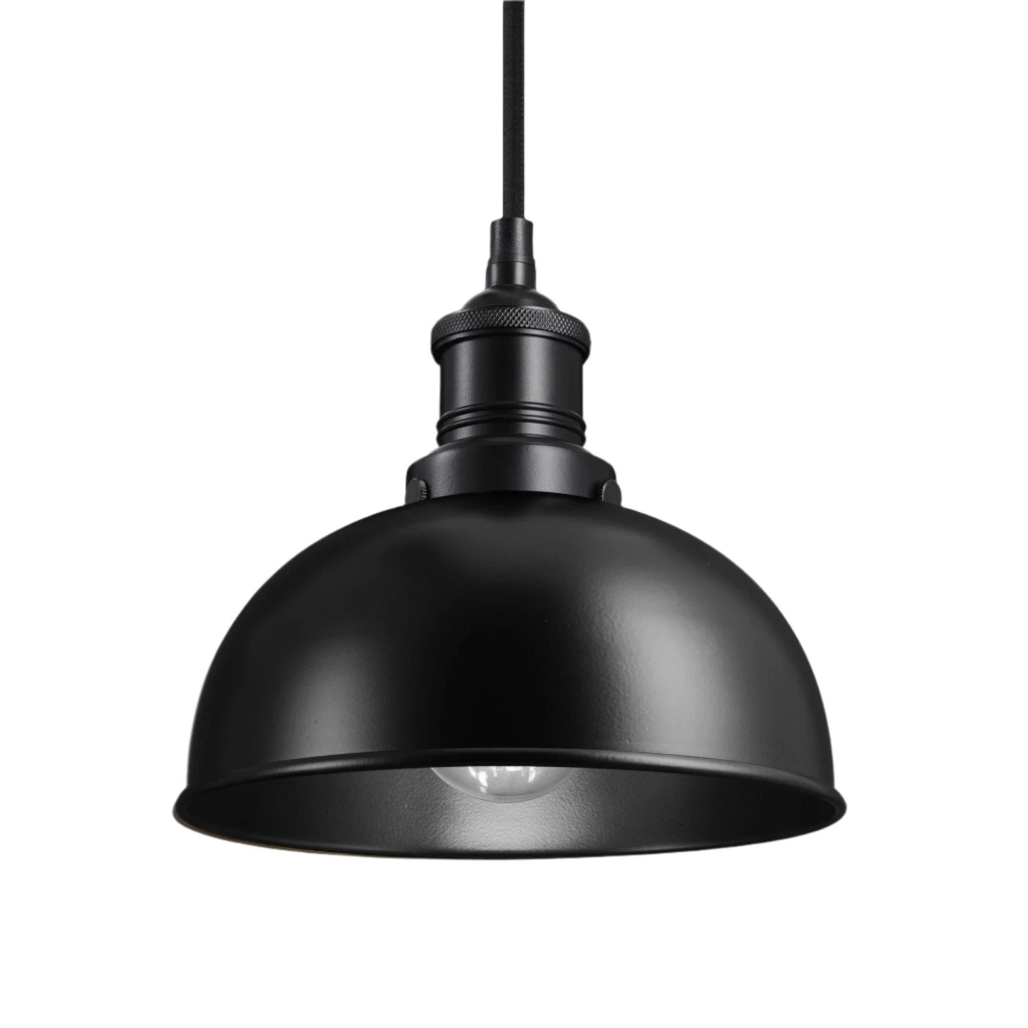 Brooklyn Dome Pendant - 8 Inch - Black