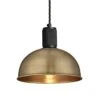 Knurled Dome Pendant Light - 8 Inch - Brass -Lumi Home Shop 8 Inch Pendant Brass Industville Lighting Dome BlackHolder Knurled KN DP8 B BKH