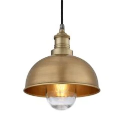 Brooklyn Outdoor & Bathroom Dome Pendant - 8 Inch - Brass