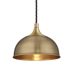 Chelsea Dome Pendant - 8 Inch - Brass