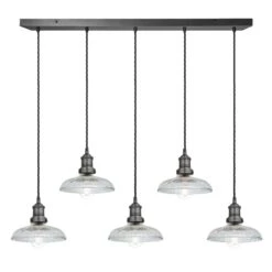 Brooklyn Glass Dome 5 Wire Cluster Lights - 8 Inch 10 Brooklyn Glass Dome 5 Wire Cluster Lights - 8 Inch -Lumi Home Shop 8 Inch Pendant Glass Industville Lighting Dome PewterHolder Brooklyn BR GLD8 5WCL PH