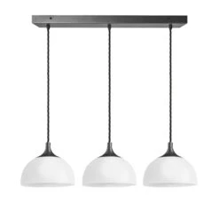 Chelsea Opal Glass Dome 3 Wire Cluster Lights - 8 Inch - White