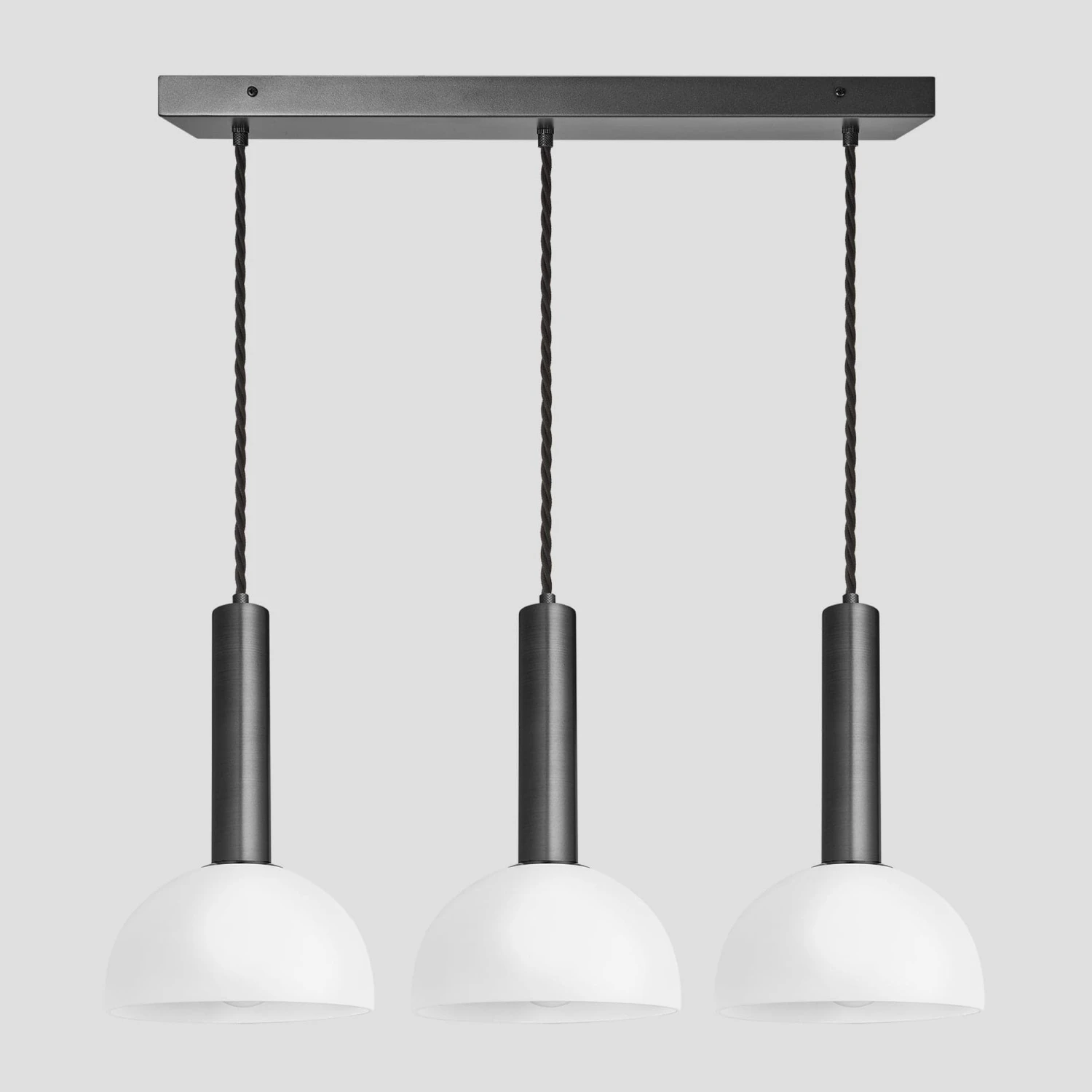 Sleek Cylinder Opal Glass Dome 3 Wire Cluster Lights - 8 Inch 3 Sleek Cylinder Opal Glass Dome 3 Wire Cluster Lights - 8 Inch