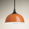 Chelsea Dome Pendant - 8 Inch - Orange 1 Chelsea Dome Pendant - 8 Inch - Orange -Lumi Home Shop 8 Inch Pendant Orange Industville Lighting Dome PewterHolder Chelsea CH DP8 OR PH NewBackground