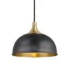 Chelsea Dome Pendant - 8 Inch - Pewter & Brass 2 Chelsea Dome Pendant - 8 Inch - Pewter & Brass -Lumi Home Shop 8 Inch Pendant Pewter Brass Industville Lighting Dome BrassHolder Chelsea CH DP8 BP BH