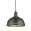 Brooklyn Dome Pendant Light - 8 Inch - Pewter & Brass 1 Brooklyn Dome Pendant Light - 8 Inch - Pewter & Brass -Lumi Home Shop 8 Inch Pendant Pewter Brass Industville Lighting Dome PewterHolder Brooklyn BR DP8 BP PH