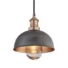 Brooklyn Outdoor & Bathroom Dome Pendant - 8 Inch - Pewter & Copper