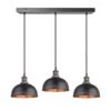 Brooklyn Dome 3 Wire Cluster Lights - 8 Inch - Pewter & Copper -Lumi Home Shop 8 Inch Pendant Pewter Copper Industville Lighting Dome PewterHolder Brooklyn BR D8 3WCL CP PH