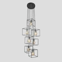 The Cube Collection Cluster Lights - Pewter 10 The Cube Collection Cluster Lights - Pewter -Lumi Home Shop 8 Inch Pendant Pewter Industville Lighting 7wire PewterHolder SleekCube SL CUP8 7W P