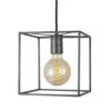 Sleek Cube Pendant Light - 8 Inch - Pewter -Lumi Home Shop 8 Inch Pendant Pewter Industville Lighting Cube PewterHolder SleekCube SL CUP8 P