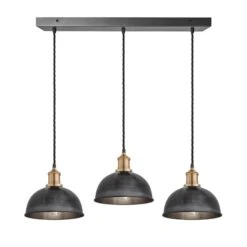 Brooklyn Dome 3 Wire Cluster Lights - 8 Inch - Pewter