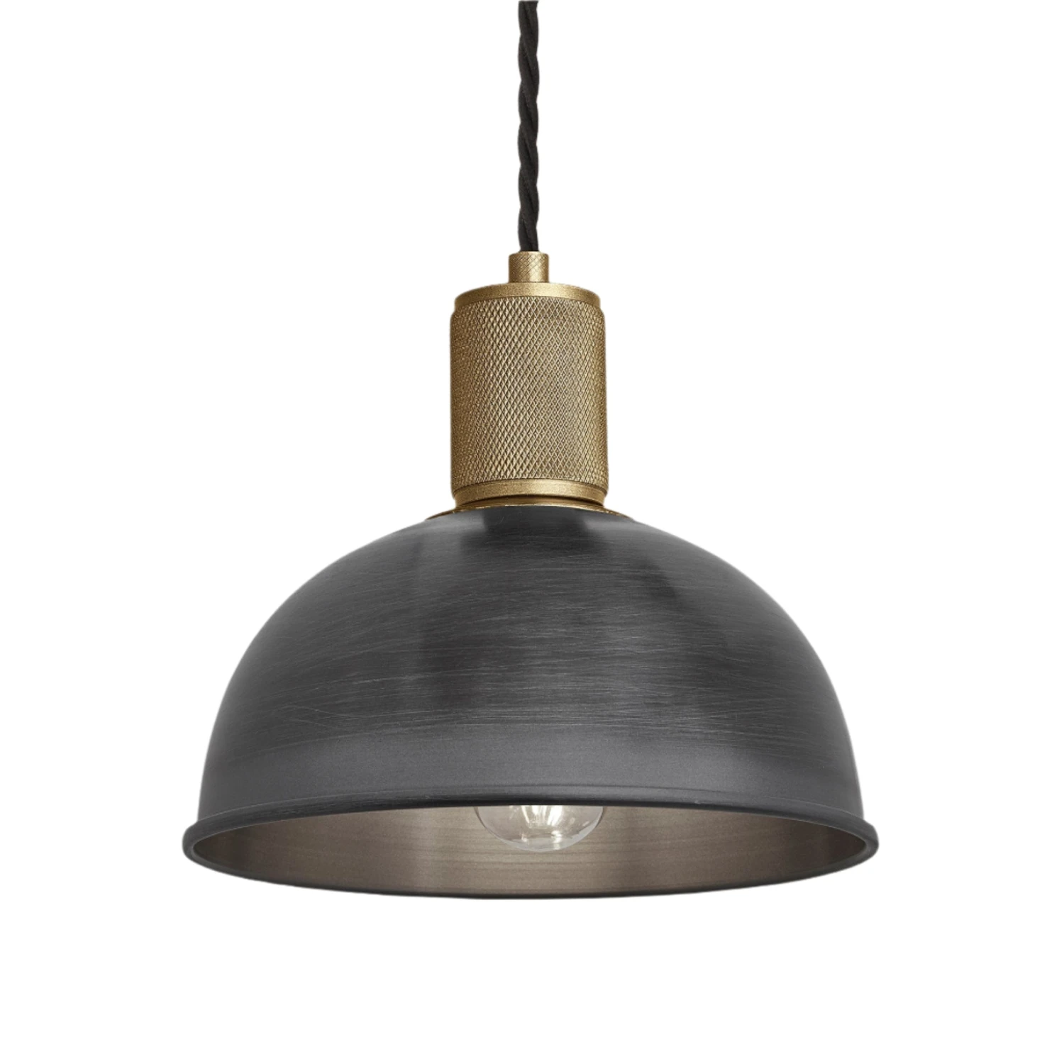 Knurled Dome Pendant Light - 8 Inch - Pewter 3 Knurled Dome Pendant Light - 8 Inch - Pewter